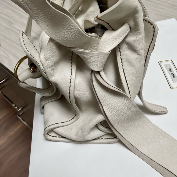 SOLD- Authentic Miu Miu off white large tote - Picture 7 of 10